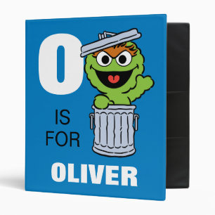 O is for Oscar the Grouch Add Your Name 3 Ring Binder