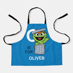 O is for Oscar the Grouch Add Your Name Apron