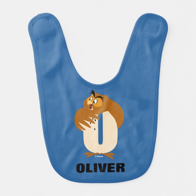 O is for Owl | Add Your Name Bib (Front)