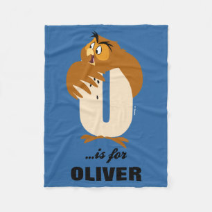 O is for Owl   Add Your Name Fleece Blanket
