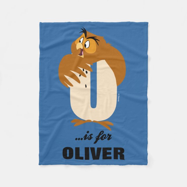 O is for Owl | Add Your Name Fleece Blanket (Front)