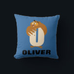 O is for Owl | Add Your Name Throw Pillow<br><div class="desc">Personalize this Owl,  letter O design with your child's name or your own custom text.</div>