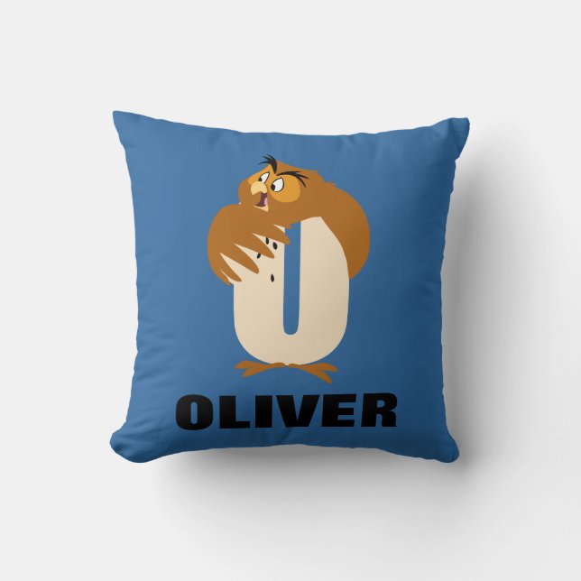 O is for Owl | Add Your Name Throw Pillow (Front)