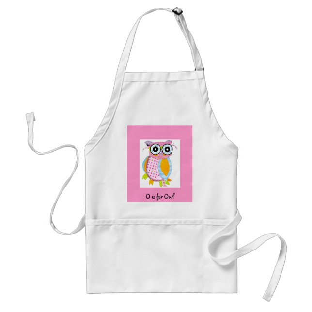 O is for Owl Adult Apron (Front)