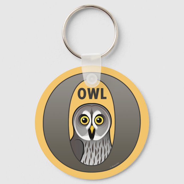 O is for Owl Keychain (Front)