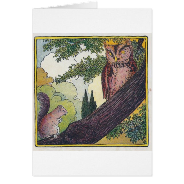 O is the old owl that sits in a tree cards (Front)