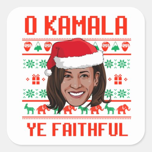 O KAMALA YE FAITHFUL CARD SQUARE STICKER