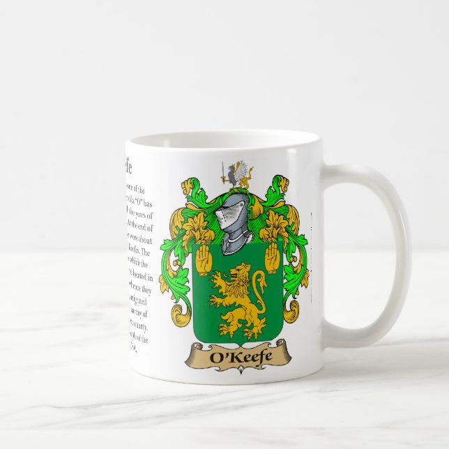 O’Keefe Family Coat of Arms Coffee Mug (Right)