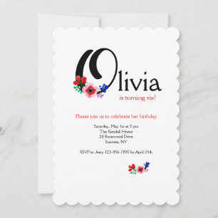 "O" Letter (Add Any First Name With Letter O) Invitation