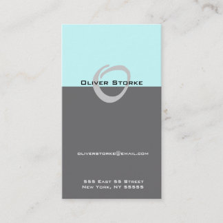 O Letter Alphabet Business Card Blue Grey