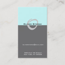 O Letter Alphabet Business Card Blue Grey