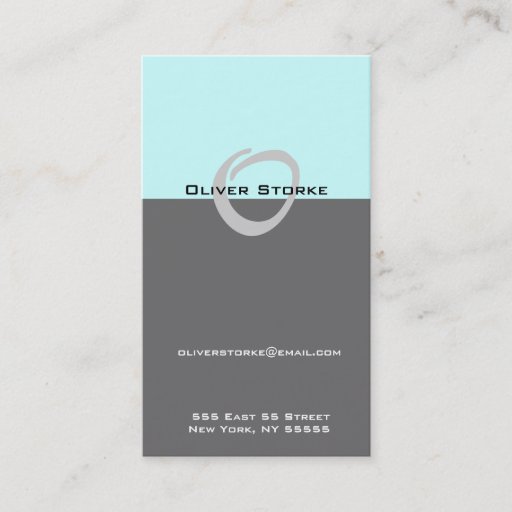 Customizable O Letter Alphabet Business Card Blue Grey