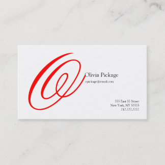 O Letter Alphabet Business Card Red Twirl
