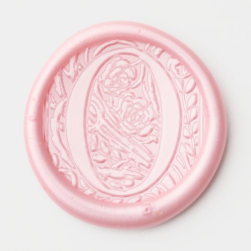 O letter floral initial wax seal sticker