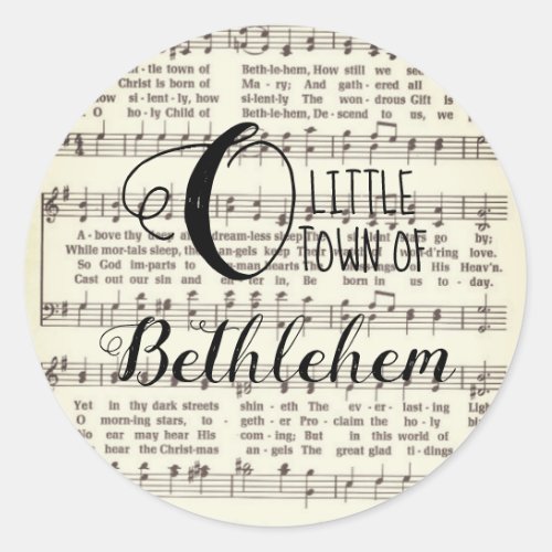 O Little Town of Bethlehem Classic Round Sticker