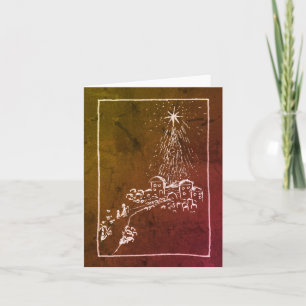 O Little Town of Bethlehem. leather Christmas Card