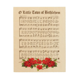 O Little Town Of Bethlehem Wood Art Vintage Verses