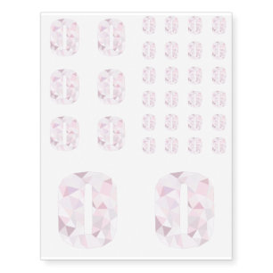 O - Low Poly Triangles - Neutral Pink Purple Gray Temporary Tattoos