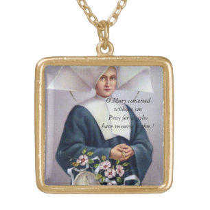 O Mary conceived without sin... Gold Plated Necklace