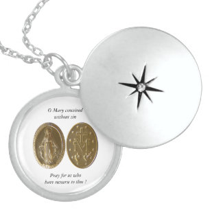 O Mary conceived without sin pray for us...! Locket Necklace