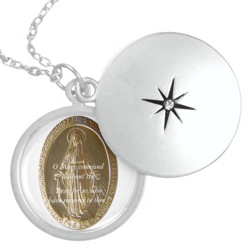 O Mary conceived without sin pray for us Locket Necklace