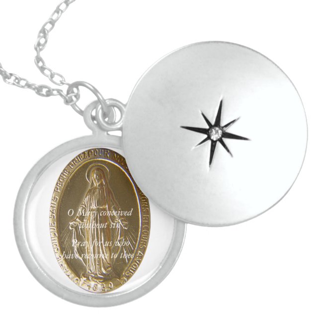 O Mary conceived without sin pray for us...! Locket Necklace (Front)
