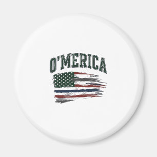 O’Merica Vintage Distressed Flag Shirt Design_1 Magnet