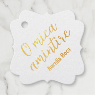 o mica amintire foil favor tags