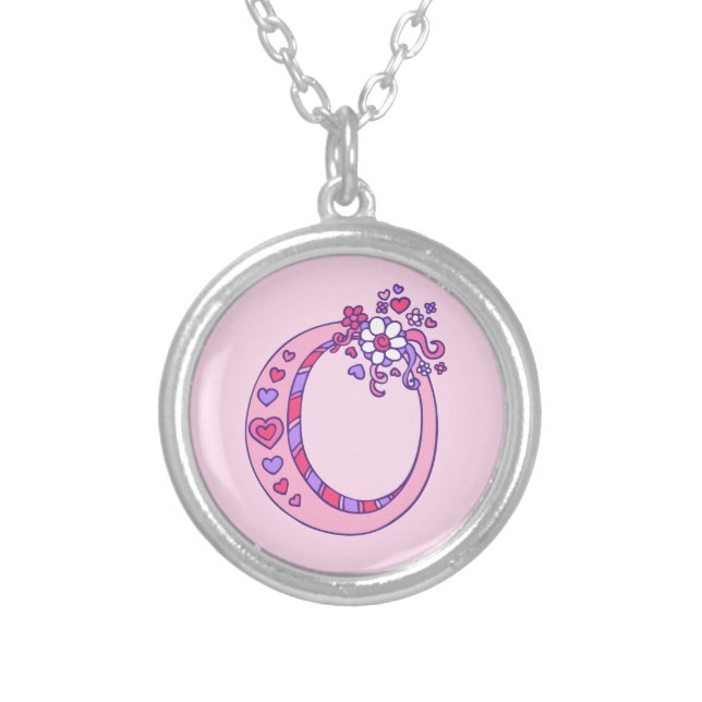 O monogram decorative letter necklace (Front)