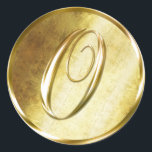 O Monogram Faux Gold Envelope Seal Stickers<br><div class="desc">O Monogram Faux Gold Envelope Or Favor Seal. These classic round stickers are printed with non metallic ink on a flat sticker to look like gold. They are not beveled or embossed monograms but are designed to look like they are beveled or embossed monograms. These gold monogram seals are printed...</div>