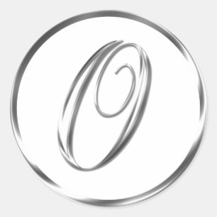 O Monogram Faux Silver Envelope Or Favor Seal