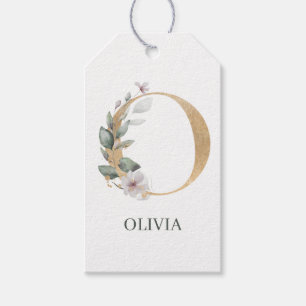 O Monogram Floral Personalized Gift Tags