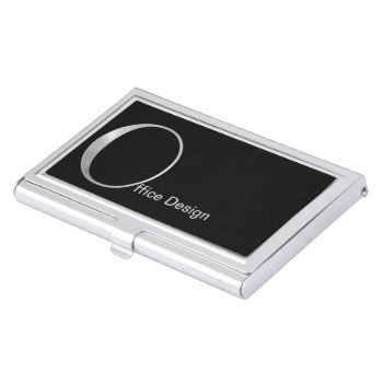 O Monogram In Silver Business Card Holder by colorwash at Zazzle