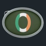 O Monogram overlaid on Irish Flag bbt Belt Buckle<br><div class="desc">O Monogram overlaid on Irish Flag Belt Buckle

Design © Trinkets and Things 2017 - AHP Design. All Rights Reserved.</div>