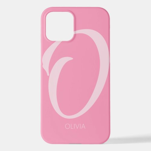 O Monogram Personalized Pink iPhone Case