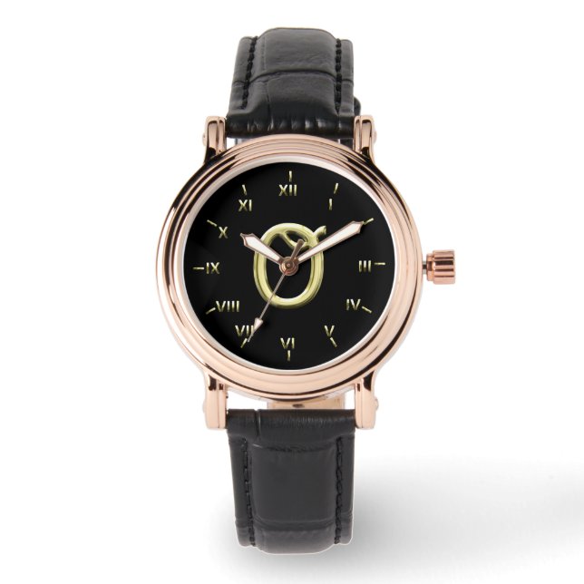 O Monogrammed with Roman Numerals Watch (Front)