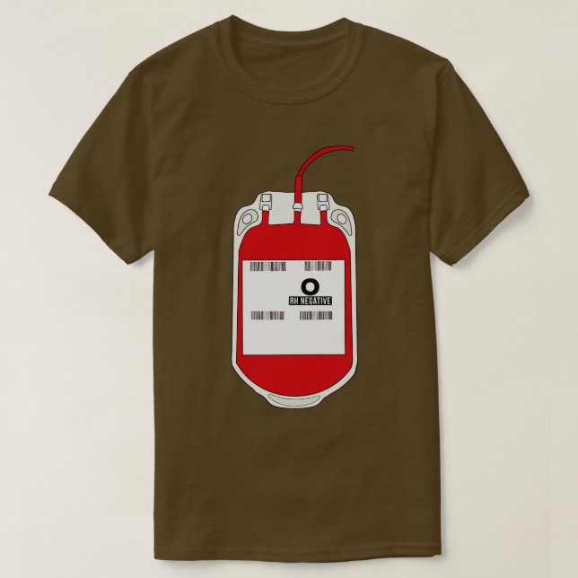 O Negative Blood Bag T-Shirt (Design Front)