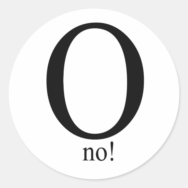 O no classic round sticker (Front)