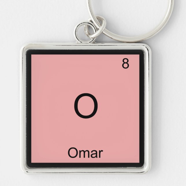 O - Omar Funny Chemistry Element Symbol T-Shirt Keychain (Front)