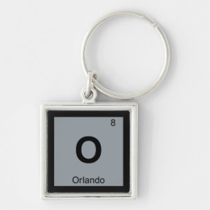 O - Orlando Greek Chemistry Periodic Table Symbol Keychain