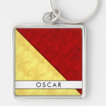 O Oscar Nautical Signal Flag + Your Name Keychain