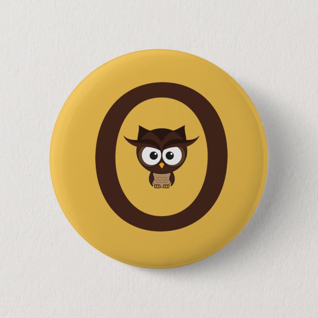 O - Owl Pinback Button (Front)