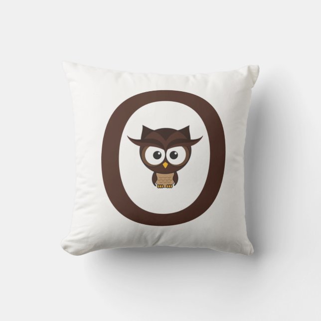 O - Owl Throw Pillow (Front)