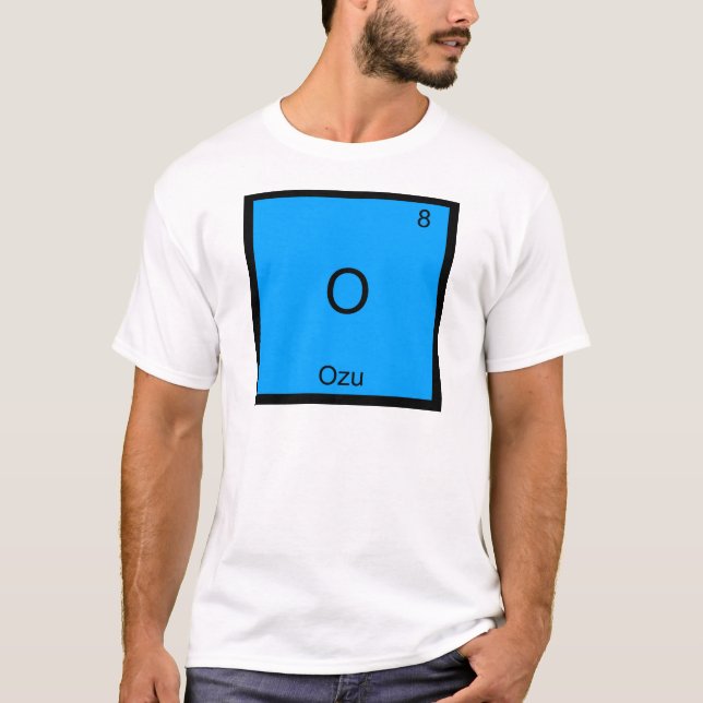 O - Ozu Funny Chemistry Element Symbol T-Shirt (Front)