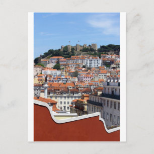 O Rossio e a Colina do Castelo, Lisboa, Portugal Postcard