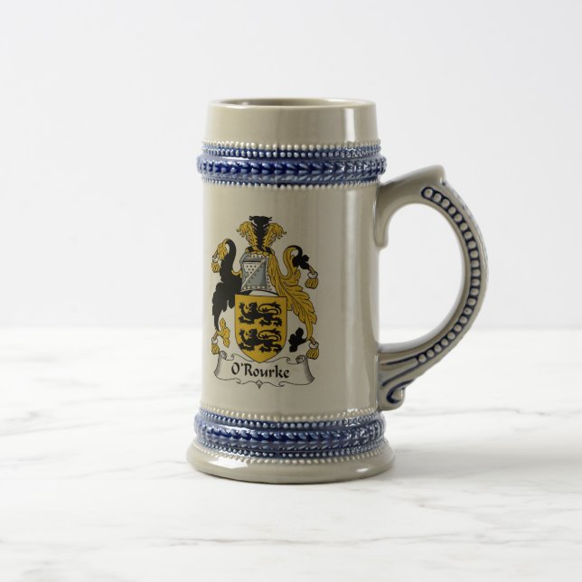 O Rourke Coat of Arms Stein - Family Crest (Right)