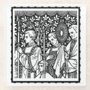 O Sacrament Most Holy Monstrance with Priests Glass Coaster