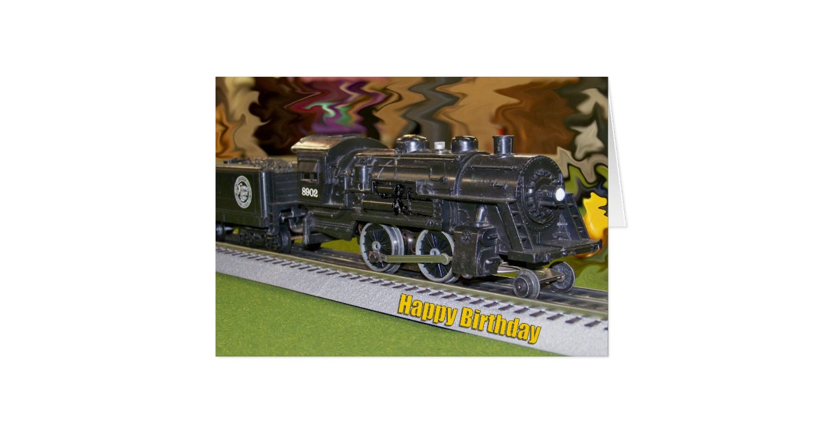O Scale Model Train Happy Birthday Card Zazzle