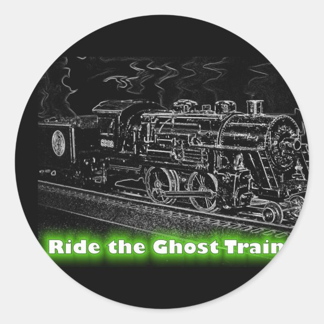 O Scale Model Train - Ride the Ghost Train Classic Round Sticker (Front)