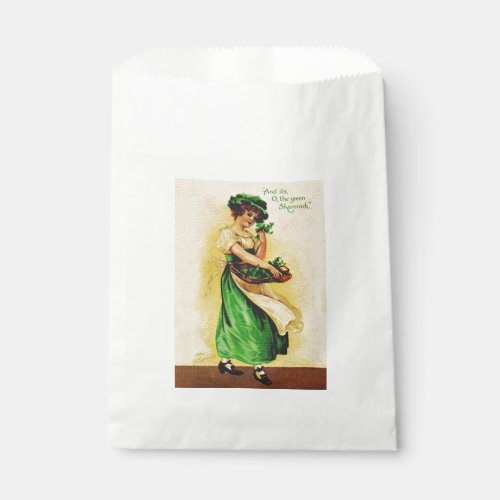 O the Green Shamrock Favor Bag